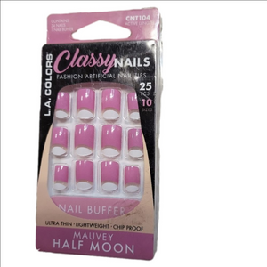 LA Colors Classy Nails Mauvey Half Moon Artificial Nails